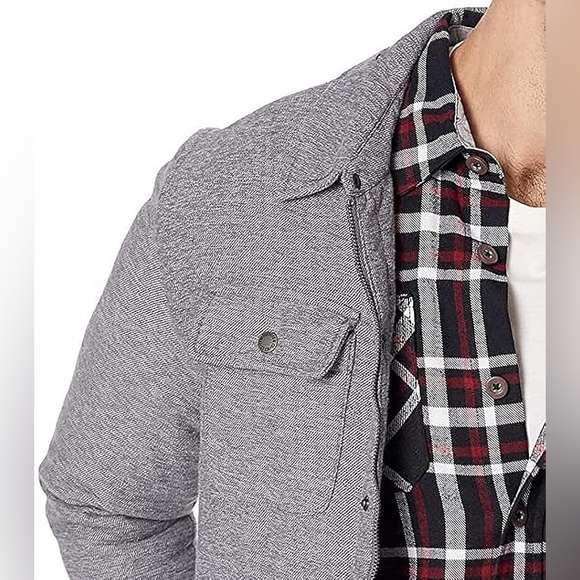 Levi's Men's Sherpa Fleece Lined Full Zip Soft Shirt Jacket Shacket Grey Small - Picture 3 of 16